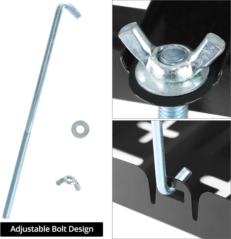 QWORK Battery Hold Down Tray Kit – Universal Corrosion-Resistant Steel Car Battery Tray for Cars, Trucks, SUVs, (23cm Bolt with 34cm Battery Tray) - Image 4